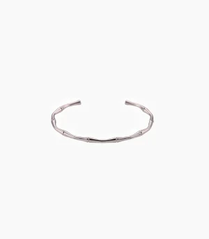 Bamboo Shape Bangle Silver