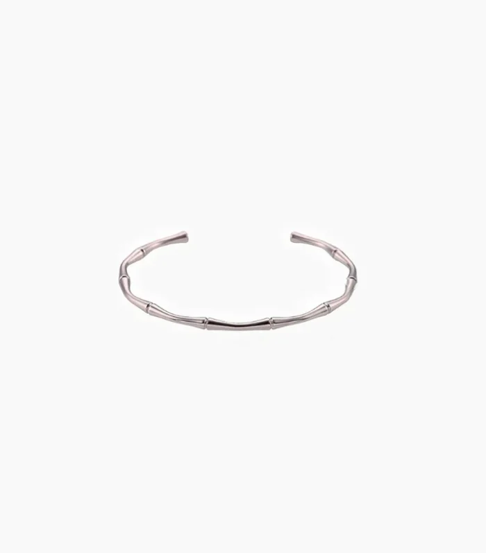 Bamboo Shape Bangle Silver