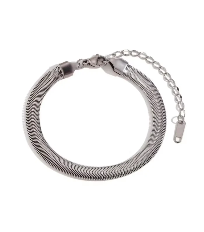 Chunky Snake Chain Bracelet Silver