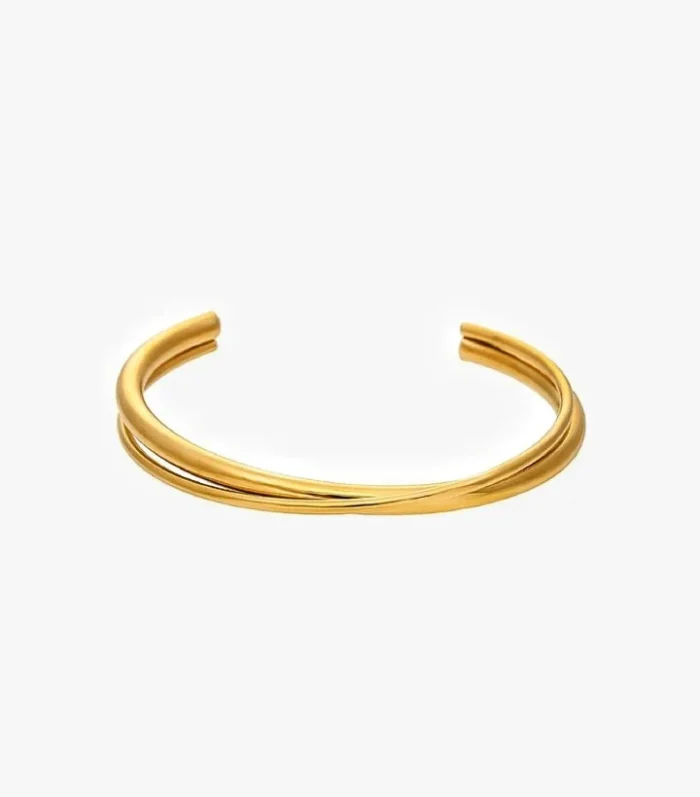 Gold Crossed Bangle