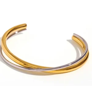 Gold & Silver Double Layer Bangle