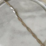 Woven Snake Chain Anklet Silver